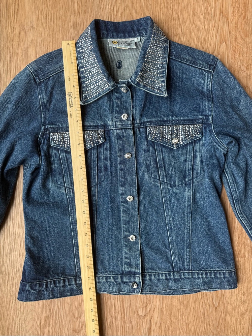 Christine Alexander Rhinestone Denim Jacket – Size Small - Picture 5 of 7